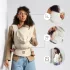 Kinderkraft ELARA Beige Ergonomikus Babahordozó 3 Hónapos Kortól 20kg-ig, Légáteresztő Len-Pamut Kivitel