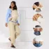 Kinderkraft ELARA Beige Ergonomikus Babahordozó 3 Hónapos Kortól 20kg-ig, Légáteresztő Len-Pamut Kivitel