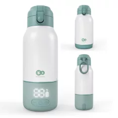   Kinderkraft Gaja Green Utazó Tejmelegítő és Termosz 2 az 1-ben - Hordozható Megoldás Babás Utazásokhoz