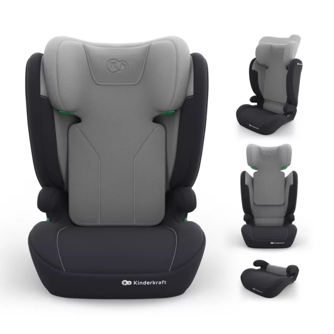 Kinderkraft Autósülés i-Spark 2 Plus i-Size (100-150cm) Szürke – NaturalBabyShop részletes termékkép és vásárlási információ