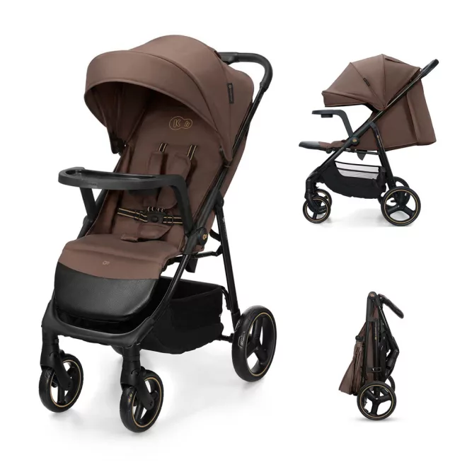 Kinderkraft Trig 3 Tray Velvet Mocca Sportbabakocsi – CLICK & FOLD Egykezes Összecsukással, 22kg-ig