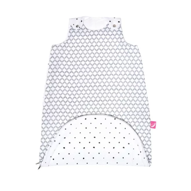 Motherhood Zip-A-Round 2 az 1-ben Muszlin Hálózsák Grey Classics 3-18 hó 0.5 TOG - Könnyű, Átmeneti, Cipzáras Kényelem