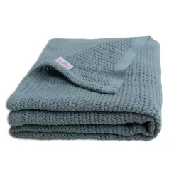   BabyMatex Lili Tengerzöld Kötött Pamut Babatakaró 75x100cm, Puha Légáteresztő Kivitel