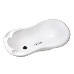   Maltex Babakád Lulu 100cm Leeresztő Dugóval - Fehér, Ergonomikus és Csúszásmentes Baba Kád Újszülöttkortól 3 Éves Korig