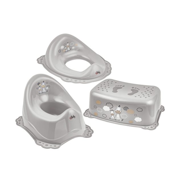 Maltex Csúszásgátló Készlet Zebra - Szürke - Praktikus Fürdőszobai Szetthez a Szobatisztasághoz