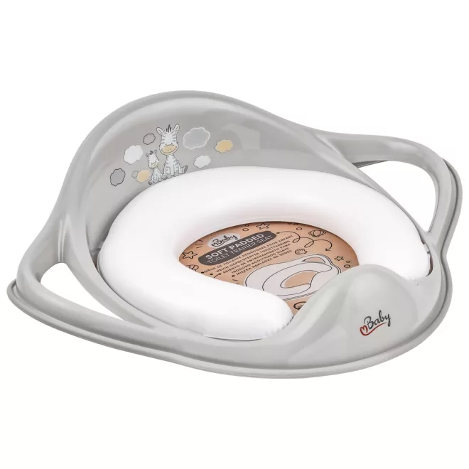 Maltex WC Szűkítő Fogantyúkkal Puha Zebra - Szürke - Biztonságos és Kényelmes WC-Használathoz