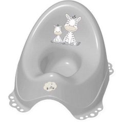   Maltex Csúszásmentes Bili Zebra Dallamokkal Szürke - Stabil Talp, Motiváló Hang, Bilire Szoktatáshoz