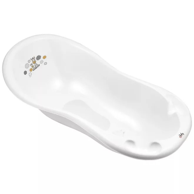 Maltex Babakád Zebra 100cm Leeresztő Dugóval és Csúszásmentes Alátéttel - Fehér – NaturalBabyShop részletes termékkép és vásárlási információ