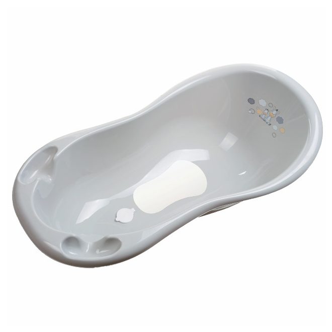 Maltex Zebra Babakád 100cm Grey - Leeresztő Dugóval és Csúszásmentes Alátéttel, Biztonságos Fürdetéshez