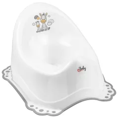   Maltex Csúszásmentes Zebra Bili - Fehér/szürke - Könnyebb Szobatisztasághoz és Kényelmes Használathoz