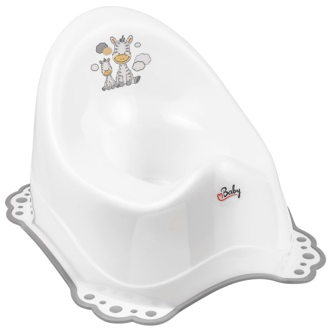 Maltex Csúszásmentes Zebra Bili - Fehér/szürke - Könnyebb Szobatisztasághoz és Kényelmes Használathoz