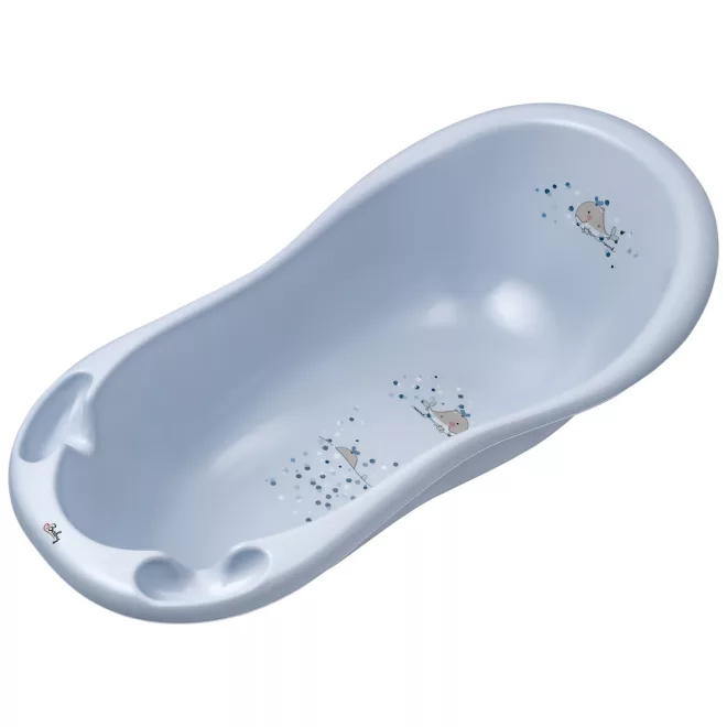 Maltex Bálna Minimal Babakád 100cm Szaténkék - Kényelmes és Biztonságos Fürdetőkád Babáknak, Modern Minimal Dizájnnal