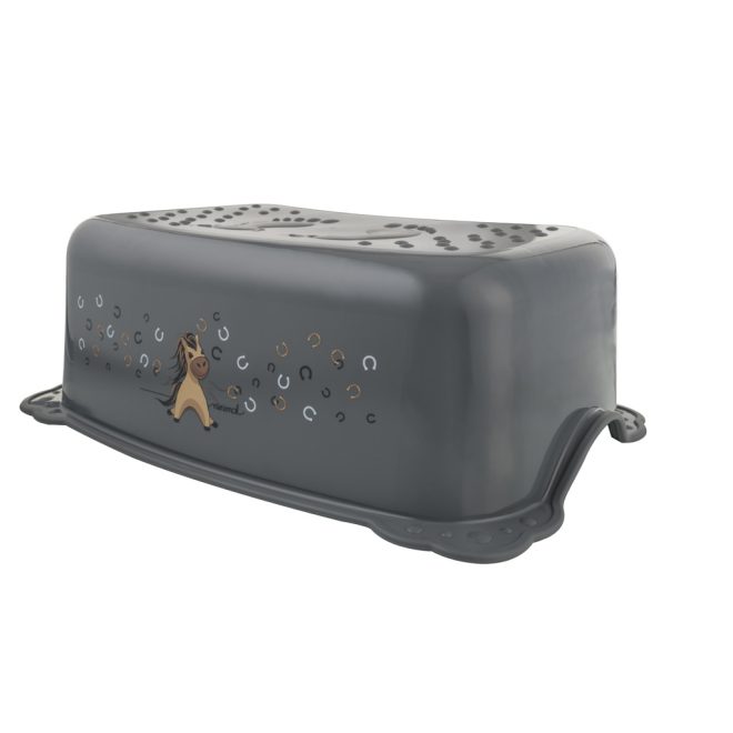 Maltex Csúszásmentes Fellépő Minimal Lovacska Steel Grey - Stabil Biztonsági Fellépő Gyerekeknek, WC-hez és Mosdóhoz