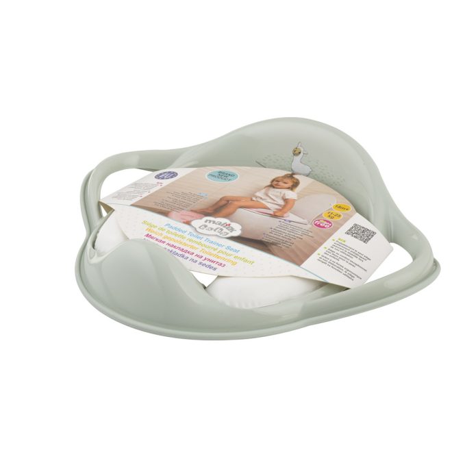 Maltex Puha WC Szűkítő Fogantyúkkal Minimal Láma Sage Green - Extra Kényelmes és Biztonságos WC-redukció Gyerekeknek