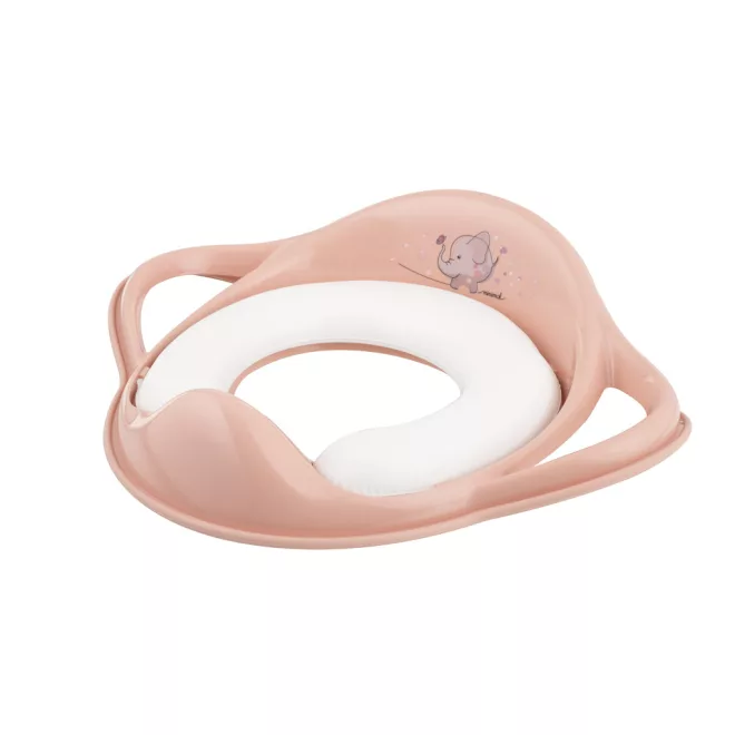 Maltex Elefánt Minimal WC Szűkítő Fogantyúval - Peach Rose, Puha és Csúszásmentes Ülőke, Ergonomikus és Biztonságos Használat Gyermekeknek