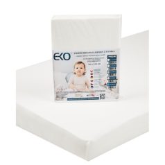   EKO Gumírozott Jersey Lepedő Fehér 120x60cm - Puha, Légáteresztő és Rugalmas Pamut Lepedő Kiságyhoz