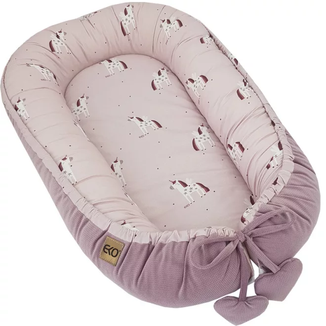 EKO Unicorn Pamut Velvet Babafészek 90x60cm - Puha Unikornisos Babafészek Nyugodt Pihenéshez