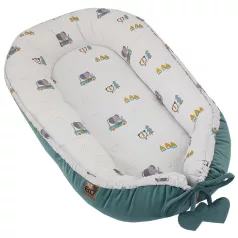   EKO Cars Pamut Velvet Babafészek 90x60cm - Puha Autós Mintás Pihenőfészek Babáknak