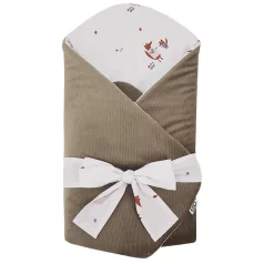   EKO Bebújós Takaró Pamutból Velúrral és Kókusz Betéttel Fox Masni 75x75cm - Biztonságos Pólyázáshoz és Nyugodt Pihenéshez