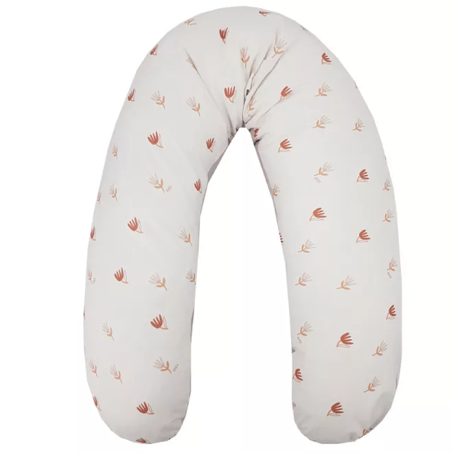 EKO Szoptatós Párna Velvet Beige Meadow 180cm - Ergonomikus Támasz Szoptatáshoz és Pihenéshez, Puha Bársonyos Tapintás