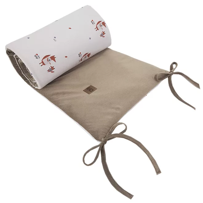EKO Fox Kiságyvédő 360x35cm - Puha, Rókás Mintás Ágyvédő Biztonságosabb Babaalváshoz