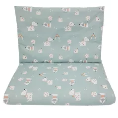   EKO Dogs Mint 2 Részes Pamut Babaágynemű 40x60cm és 90x120cm - Puha, Mintás Ágynemű Szett Kiságyba