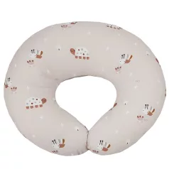   EKO Kisméretű Velvet Szoptatós Párna Bees Beige 60x60cm - Puha és Ergonomikus Támasztópárna Szoptatáshoz, Kényelmes Pihenéshez