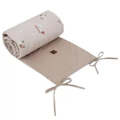   EKO Velvet Bees Beige Kiságyvédő 180x35cm - Puha Velvet Felület, Méhecskés Mintával a Kényelmes Pihenéshez