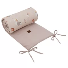   EKO Velvet My Farm Powder Pink Kiságyvédő 180x35cm - Puha, DEKOratív Babaágy Védő Vidéki Mintával