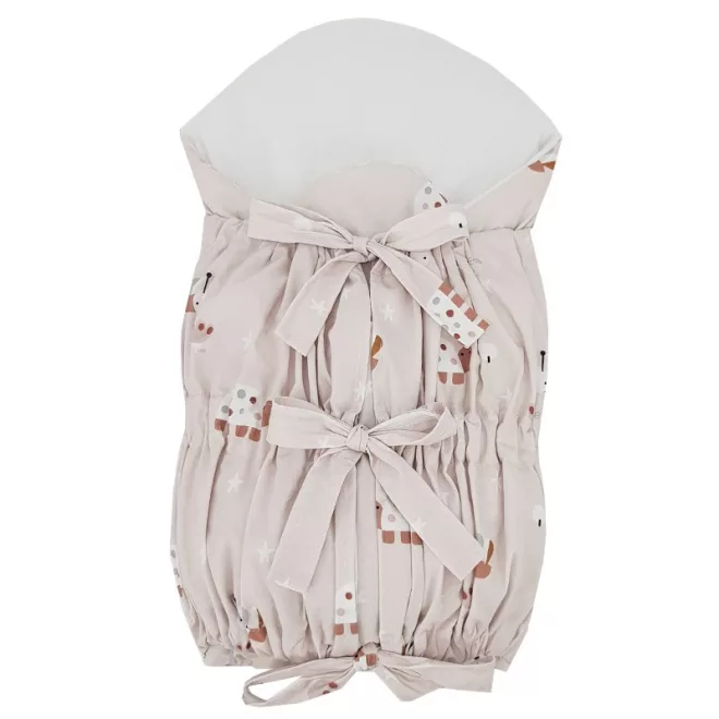 EKO Bees Bézs 75x75cm Méretű Kivehető Kókusz Betéttel Ellátott Zsinóros Takaró - Puha Melegséghez és Kényelmes Mindennapi Használathoz