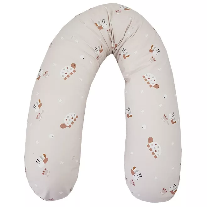 EKO Szoptatós Párna Bees Beige 180cm - Kényelmes, Támogató Baba- és Anyukapárna Szoptatáshoz