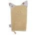 EKO Pamut Füles Mosdókesztyű Cat Beige 20x15cm - Gyengéd Tisztításhoz és Kényelmes Fürdetéshez
