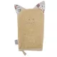 EKO Pamut Füles Mosdókesztyű Cat Beige 20x15cm - Gyengéd Tisztításhoz és Kényelmes Fürdetéshez