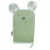 EKO Pamut Frottír Mosdókesztyű Bear Olive Green 20x15cm Fülekkel - Gyengéd Tisztításhoz és Kényelmes Fürdetéshez