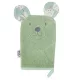 EKO Pamut Frottír Mosdókesztyű Bear Olive Green 20x15cm Fülekkel - Gyengéd Tisztításhoz és Kényelmes Fürdetéshez