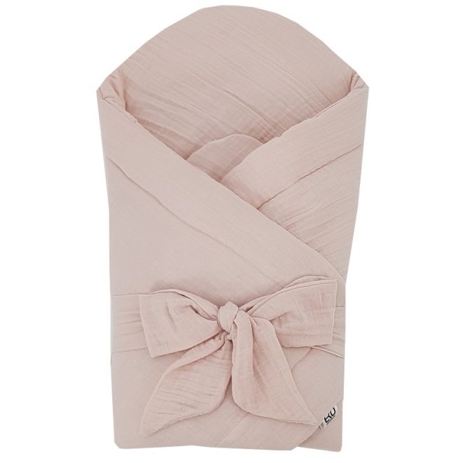 EKO Muszlin Pólya Merevítés nélkül Púderrózsaszín 75x75cm - Biztonságos Pólyázáshoz és Nyugodt Pihenéshez