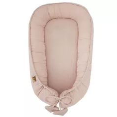   EKO Powder Pink Muszlin Babafészek 90x60cm - Puha, Légáteresztő Babafészek Kényelmes Pihenéshez
