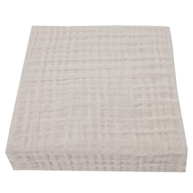 EKO Muszlin Lepedő Beige 60x120cm - Légáteresztő, Puha és Természetes Pamut Lepedő Kiságyhoz