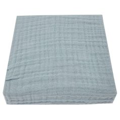   EKO Muszlin Lepedő Blue 60x120cm - Légáteresztő, Puha és Természetes Pamut Lepedő Kiságyhoz