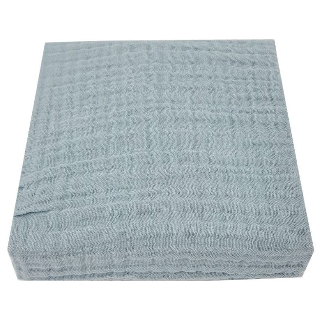 EKO Muszlin Lepedő Blue 60x120cm - Légáteresztő, Puha és Természetes Pamut Lepedő Kiságyhoz
