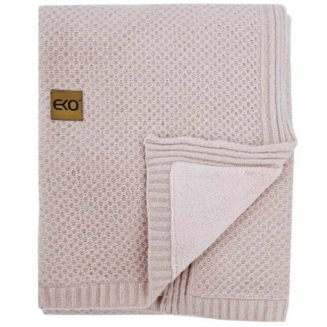 EKO Kötött Takaró Béléssel Rózsaszín 100x80cm - Puha Melegséghez és Kényelmes Mindennapi Használathoz
