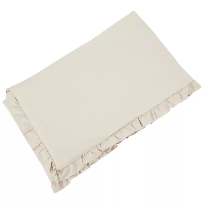 EKO Pamut Rácsoságyvédő Fodros Light Beige 360cm – 100% Pamut, Hipoallergén Töltettel