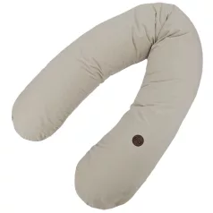 EKO Pamut Szoptatós Párna Bársony Light Beige 180cm – 100% Pamut Huzattal a Kényelmes Szoptatáshoz
