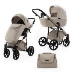   Adamex Nola Natura Vanilla Kombinált Babakocsi - Prémium Kényelem, Sokoldalú Megoldás, Babával Való Mindennapokra