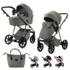   Adamex Delta Natura Salvia Kombinált Babakocsi - Prémium Kényelem, Sokoldalú Megoldás, Babával Való Mindennapokra