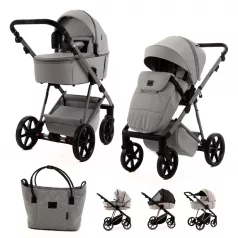   Adamex Delta Natura Moon Kombinált Babakocsi - Prémium Kényelem, Sokoldalú Megoldás, Babával Való Mindennapokra