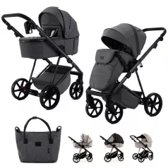   Adamex Delta Natura Stone Kombinált Babakocsi - Prémium Kényelem, Sokoldalú Megoldás, Babával Való Mindennapokra