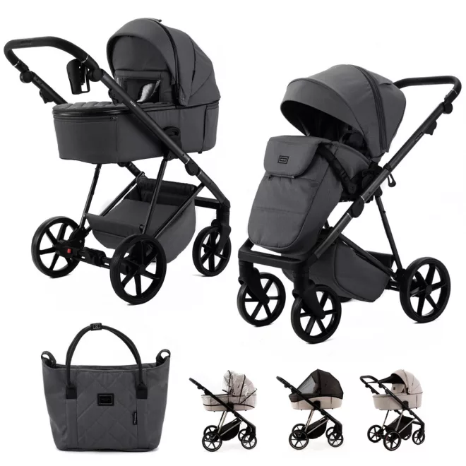 Adamex Delta Natura Stone Kombinált Babakocsi - Prémium Kényelem, Sokoldalú Megoldás, Babával Való Mindennapokra