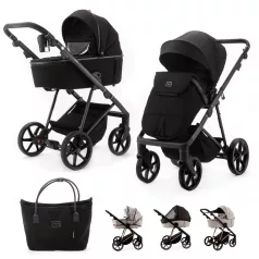   Adamex Delta Natura Carbon Kombinált Babakocsi - Prémium Kényelem, Sokoldalú Megoldás, Babával Való Mindennapokra