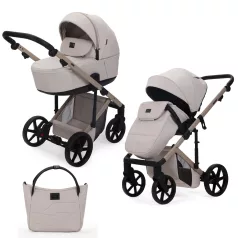   Adamex Dolce Natura Vanilla Kombinált Babakocsi - Prémium Kényelem, Sokoldalú Megoldás, Babával Való Mindennapokra